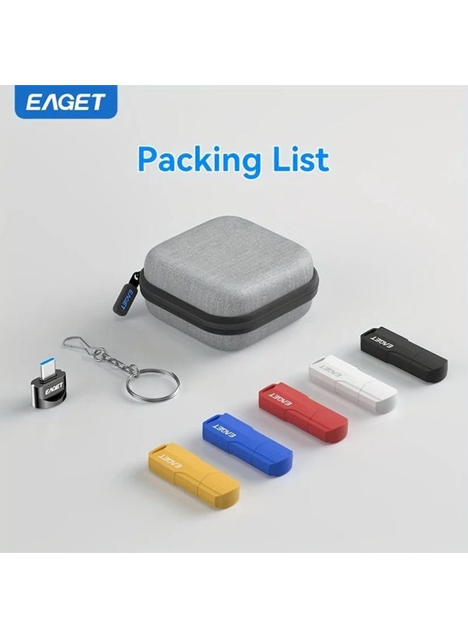Eaget 16 جيجابايت محرك فلاش USB 2.0 محرك أقراص مصغر متعدد الألوان مع محول USB C وحقيبة تخزين - Image 5